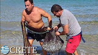 Netting tiny fish in Crete  Greece | v174