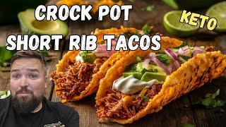 Easy keto crock pot short rib taco recipe! Slow cooker