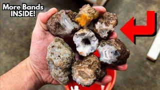 Let's cut some GUARANTEED Agate bangers open w/ Lapidary saw!