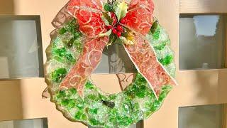 Beautiful DIY Wreath Using Sea Glass and Resin