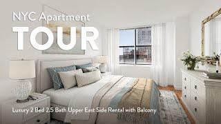 NYC Apartment Tour: Luxury 2 Bed 2.5 Bath UES Rental with Balcony (The Somerset, Plank Flooring)