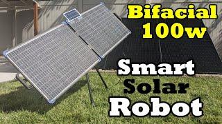 Bifacial Smart Solar Tracker From Solar Pivot Power - Testing the pSolBot1 Portable Solar Robot!