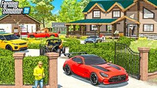 MILLIONAIRE MANSION (PRIVATE GATE) LUXURY CARS | FARMING SIMULATOR 22