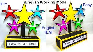 types of english sentences working model - diy for exhibition - english tlm project | howtofunda