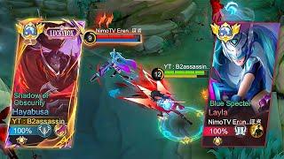 GLOBAL HAYABUSA VS LAYLA BLUE SPECTER AND TAGET LOCK LAYLA -Mobile Legends