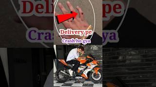 Moto vlogger Jannu stunt Zx10r ki delivery pe crash ho gya||@Motovloggerjannustunts #shorts