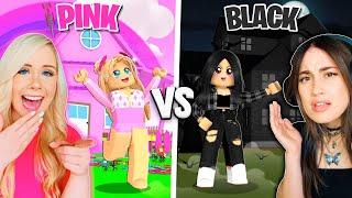 PINK VS BLACK ADOPT ME BUILD CHALLENGE!