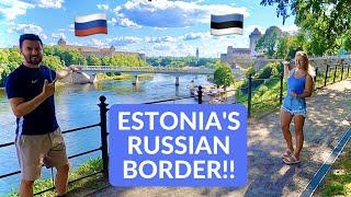 NARVA The Estonian town on the RUSSIAN BORDER CROSSING!