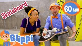 Blippi and Meekah Learn How To Skateboard At The Skate Park! | Educational Videos for Kids