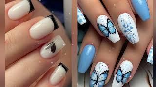 beautiful nails design  Blue Vs white #viral