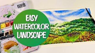 Easy Watercolor Landscape #tutorial