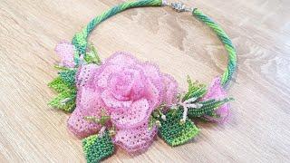 Beaded necklace ROSES/ Necklace / Handmade jewelry by NATALI AMAPOLA