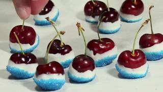 Red, White & Blue Sugared Cherries