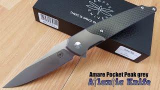 AMARE POCKET PEAK LINERLOCK GRAY / CARBON FIBER 14C28N SANDVIK FOLDING KNIFE 201803