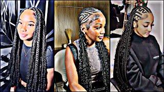 Back to school braids inspo compilation #10klikes #viralvideo #braids