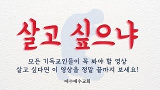 [예수예수교회] 살고 싶으냐 | 모든 기독교인들이 꼭 봐야 할 영상 | 살고 싶다면 이 영상을 정말 끝까지 보세요!