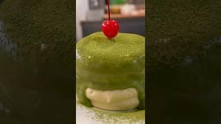  Fluffy and romantic green tea souffle pancake