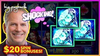 $20/Spin SHOCKING Bonuses on Lock It Link Diamonds Slots!