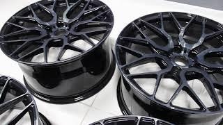 forged wheels 19 20 bmw 5x112 5x120 gloss black with tinted machined