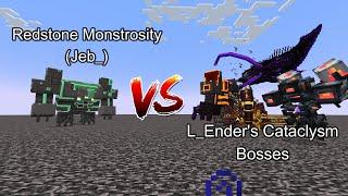 Redstone Monstrosity (Jeb_) vs L_Ender's Cataclysm Bosses  Minecraft  Mob Battle