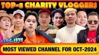 TOP-8 MOST VIEWED CHARITY VLOGGERS FOR OCT-2024 | KALINGAP RAB AT PUGONG BYAHERO HALOS SAME VIEWS?