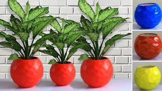 Quick easy DIY Flower Pot Ideas / Flower Vase Ideas / Plant Pot Ideas / Cement Pot Ideas