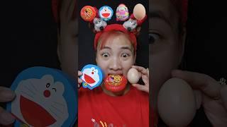 Hubba Bubba candy, Robot Cat candy, Wolfoo egg candy, Chicken eggs  #mukbanging #funny #food #shorts