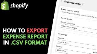 Shopify: How to Download Expense Report in .CSV Format