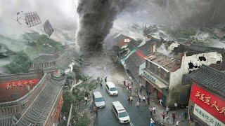 2 minutes ago in China! Large-scale tornado ripped through buildings in Dongming