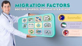 Migration factors to Australia, UAE, UK. Doctors, Nurses, Pharmacist. Healthcare jobs, salary more..