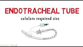 calculating size of endotracheal tube for intubation