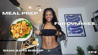 *non* BORING high protein meal prep | HEALTHY bang bang shrimp reciepe