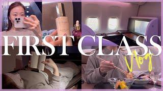 [Vlog] How I spend my first class time️ flight routine [Flight routine