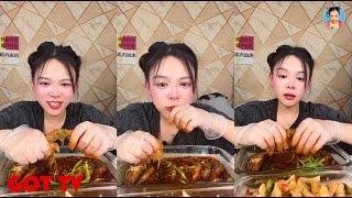 【XiaoYu ASMR】대창 동파육 새우 족발 중국 먹방 샤오위 실시간라이브편집。CHINESE FOOD。151224。5