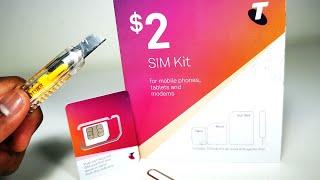 Telstra $2 Pre-Paid SIM Kit For Mobile Phones, Tablets, Modems