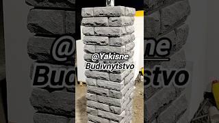 Perfect laying of a column made of face brick @Yakisne_Budivnytstvo #яmaster #construction #shorts