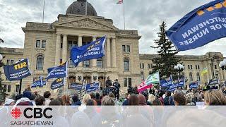 "Safe staffing gets my vote" was the rallying cry from nurses gathered at the Sask Legislature