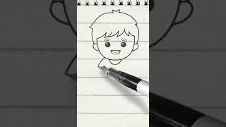 Drawing Cute Easy Boy  #howtodraw #boy #short