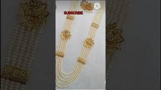 #light weight trendy gold pearl necklace designs #2023 new design gold pearl jewellery #shorts#viral