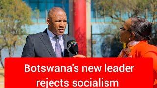 Botswana President elect Duma Boko speaks and rejects capitalism & socialism as takes oath