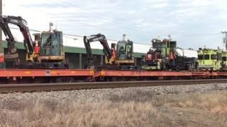 CSX Railroad Track Crew (MoW) unloading repair equipment