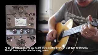 Zoom : A3 Acoustic Pre-Amp | Effects | Modeller - Demonstration and Review with Martin OM28E