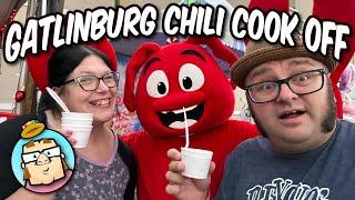 Gatlinburg Chili Cook Off 2024!  Spontaneous Mascot Battle - Space Needle and Earthquake the Ride