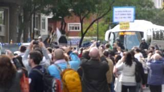 Real Madrid's bus arrives to Santiago Bernabéu