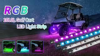 How to install 10L0L Golf Cart LED Light Strip Kit for EZGO Club Car Yamaha#golf #golfcart