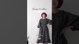 Faux Collar Shirt Dress