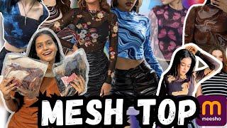 Mesh top haul | sheer mesh top haul 🩷 | Meesho Haul