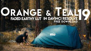 Orange & Teal Faded Earthy Lut in Davinci Resolve 19 Free Download