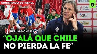 FUE UN PARTIDO DIFÍCIL: CONFERENCIA DE PRENSA de RICARDO GARECA tras PERÚ 0-0 CHILE | Depor