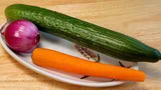 1 Cucumber with 1 carrot. Super simple and delicious dinner or lunch recipe